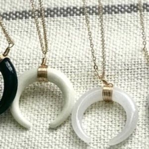 Crescent Moon Tusk Necklace